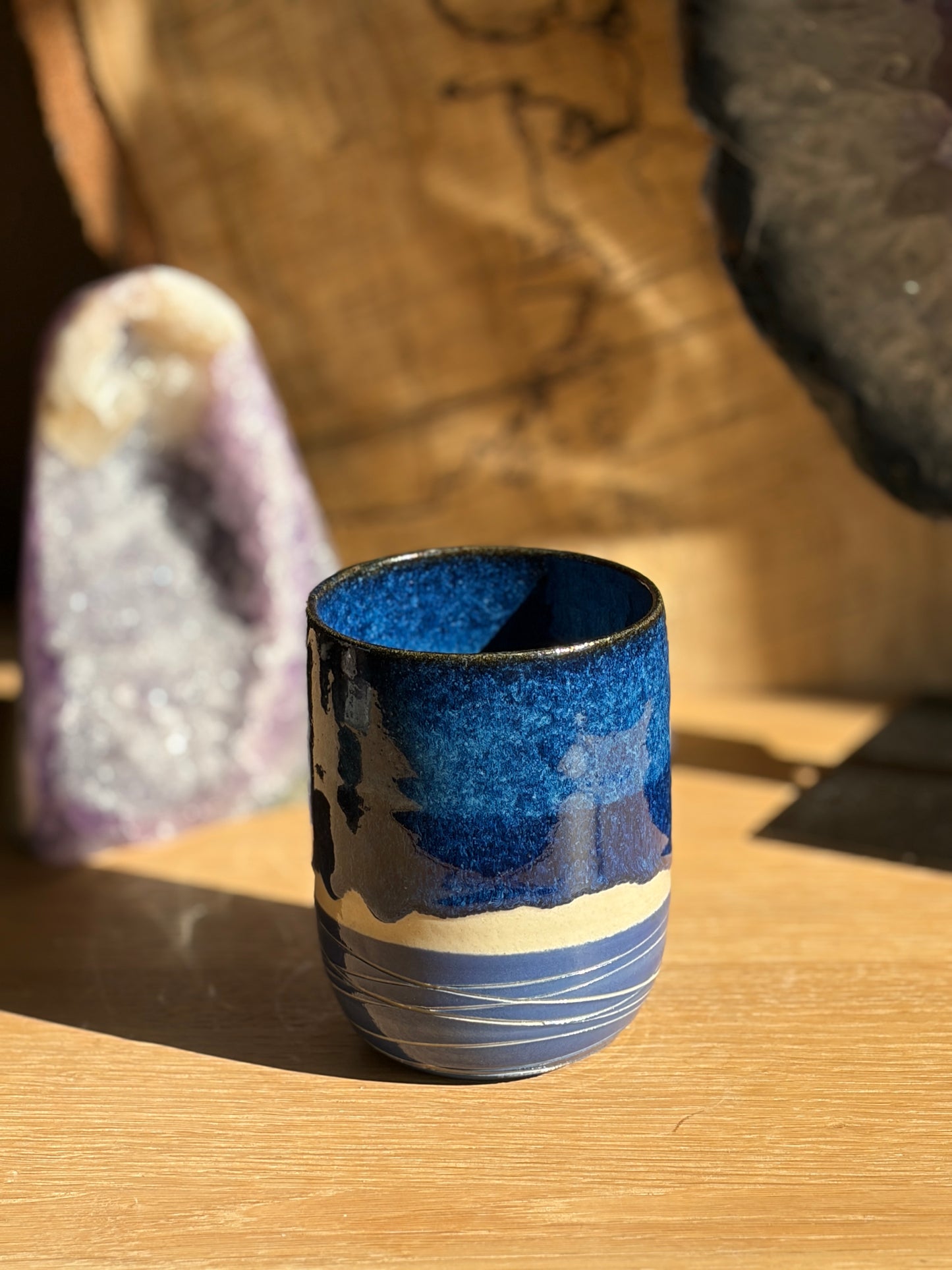 Becher Blau in blau